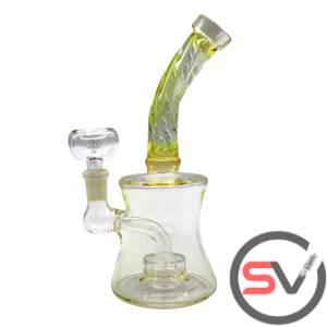 CURVED SPIRAL NECK WATER PIPE YELLOW 8inch